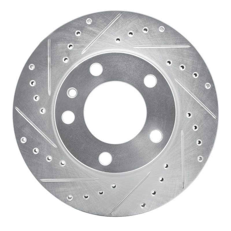 R1 82-89 BMW 535I Front Left Drilled & Slotted Silver Brake Rotor - 631-31012L