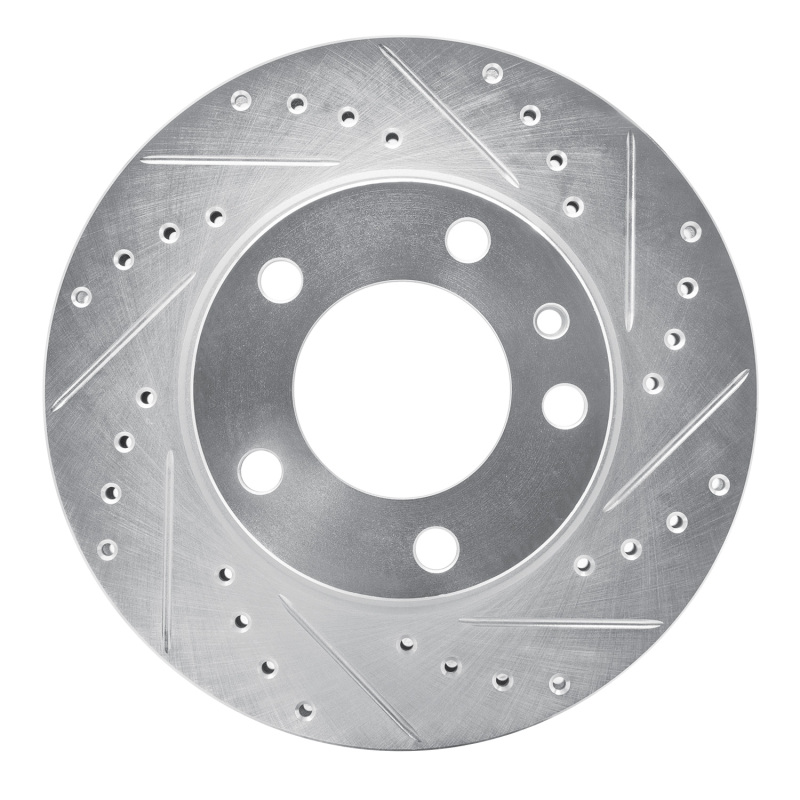R1 82-89 BMW 535I Front Right Drilled & Slotted Silver Brake Rotor - 631-31012R