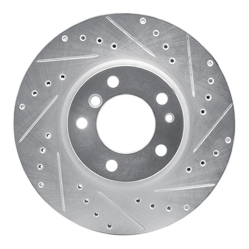 R1 93-97 BMW 840CI Front Right Drilled & Slotted Silver Brake Rotor - 631-31033R