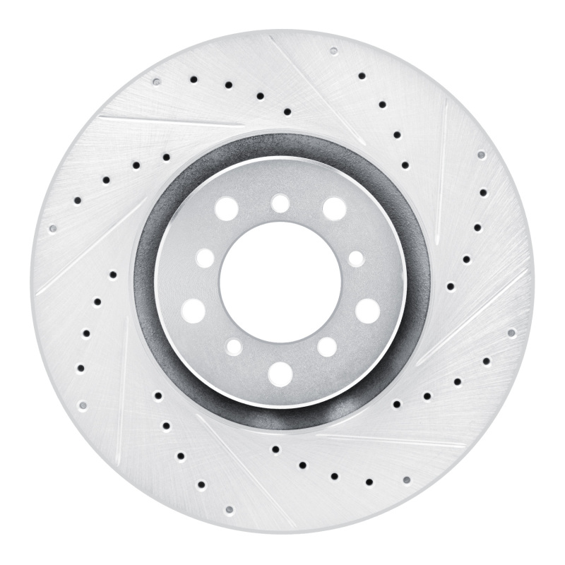 R1 00-03 BMW M5 Left Front Drilled & Slotted Silver Brake Rotor - 631-31056D