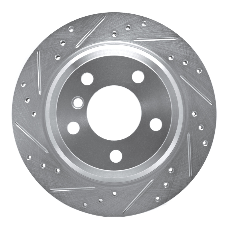 R1 06-20 BMW 430I Gran Coupe Rear Left Drilled & Slotted Silver Brake Rotor - 631-31117L