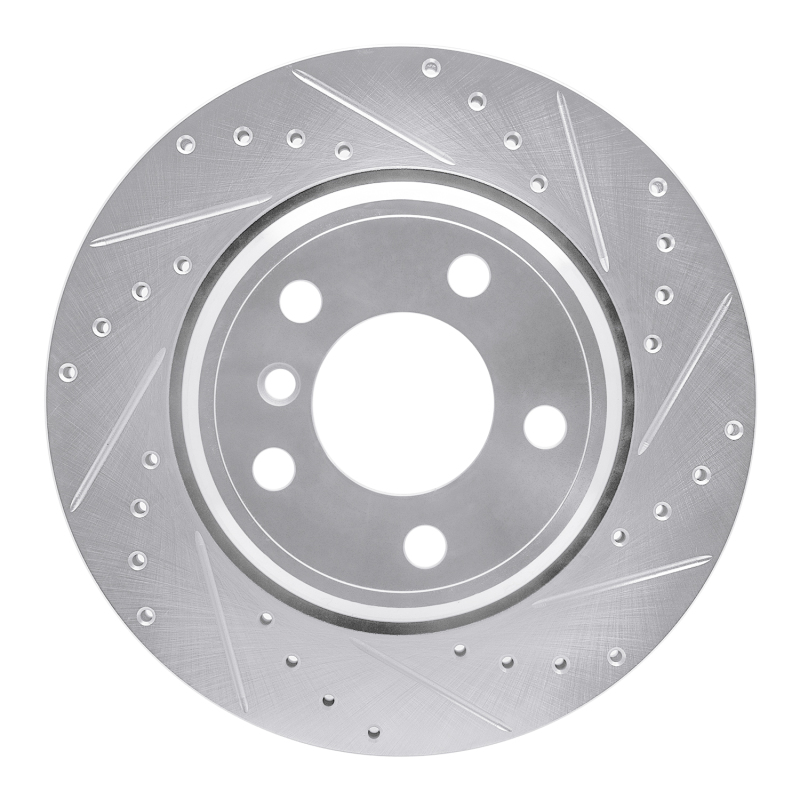 R1 02-06 BMW X5 Rear Right Drilled & Slotted Silver Brake Rotor - 631-31138R