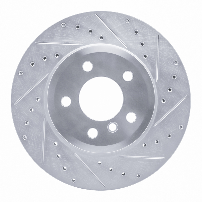 R1 04-10 BMW X3 Front Right Drilled & Slotted Silver Brake Rotor - 631-31139R