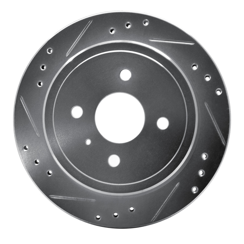R1 83-89 Isuzu Impulse Rear Left Drilled & Slotted Silver Brake Rotor - 631-37002L