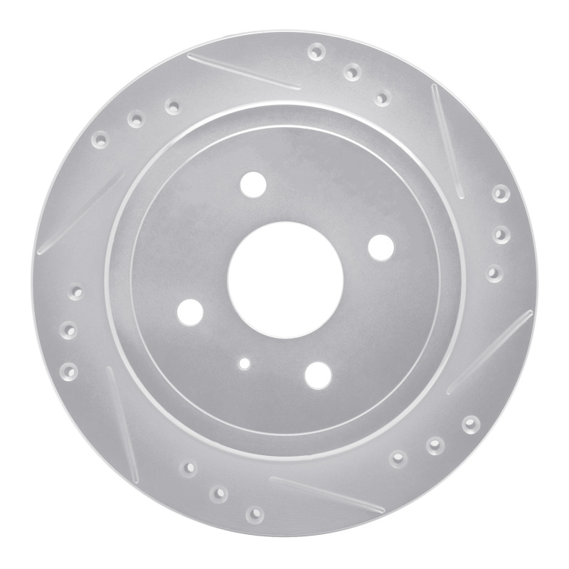 R1 83-89 Isuzu Impulse Rear Right Drilled & Slotted Silver Brake Rotor - 631-37002R