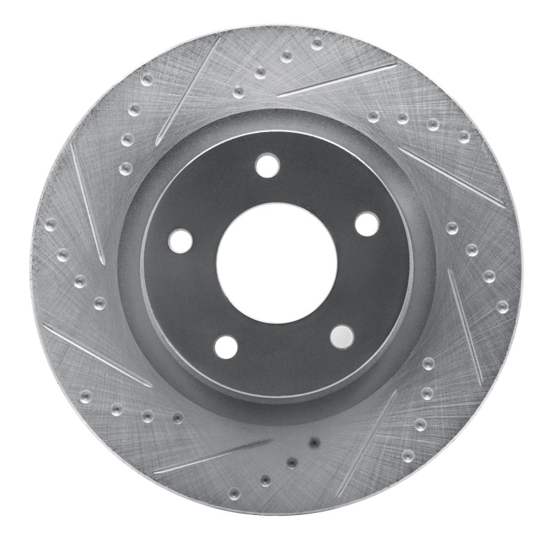 R1 07-25 Chrysler SEBRING Front Left Drilled & Slotted Silver Brake Rotor - 631-39023L
