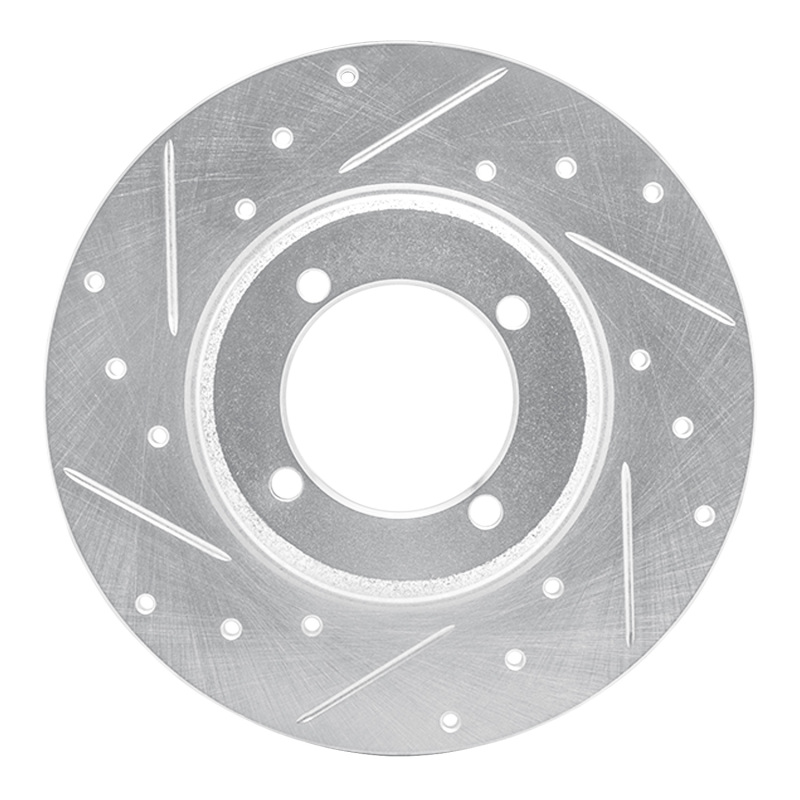 R1 78-83 Dodge COLT Front Left Drilled & Slotted Silver Brake Rotor - 631-40000L