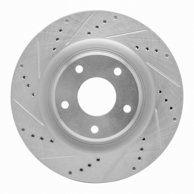 R1 98-04 Chrysler Concorde Front Left Drilled & Slotted Silver Brake Rotor - 631-40018L