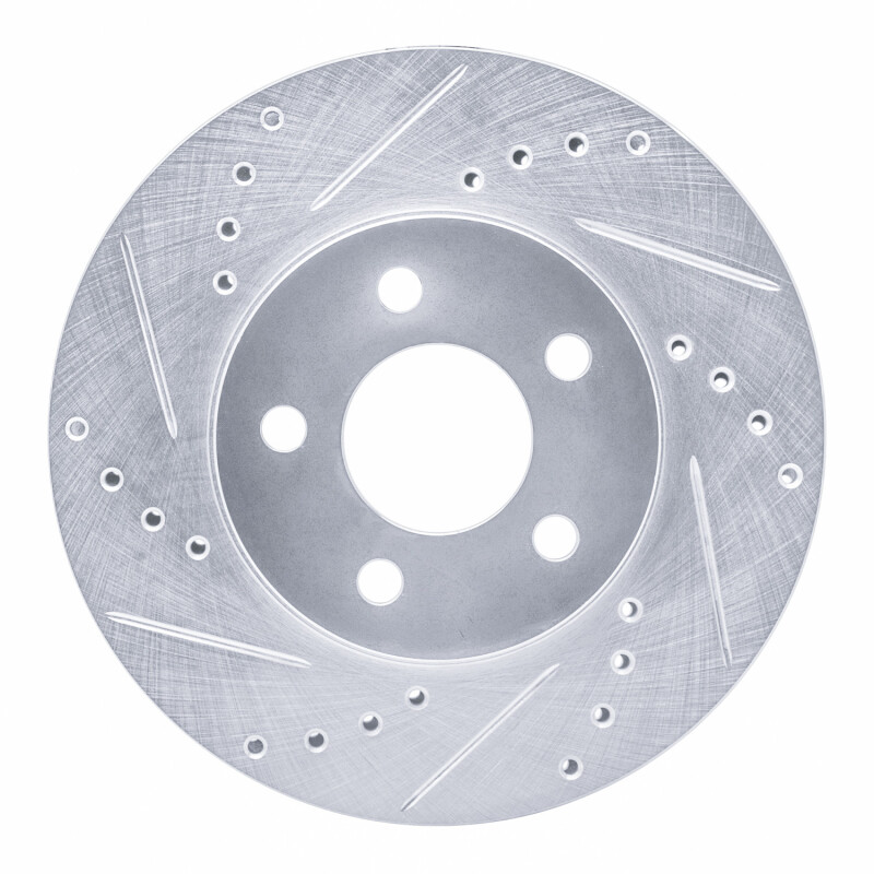 R1 00-05 Chrysler Neon Front Left Drilled & Slotted Silver Brake Rotor - 631-40020L