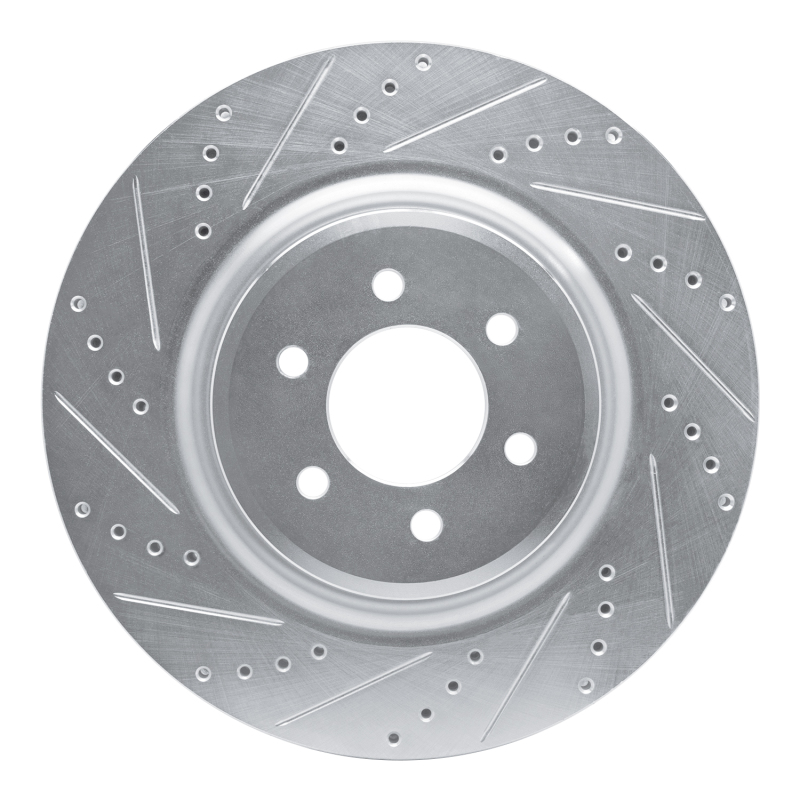R1 03-17 Dodge Viper Front Left Drilled & Slotted Silver Brake Rotor - 631-40022L