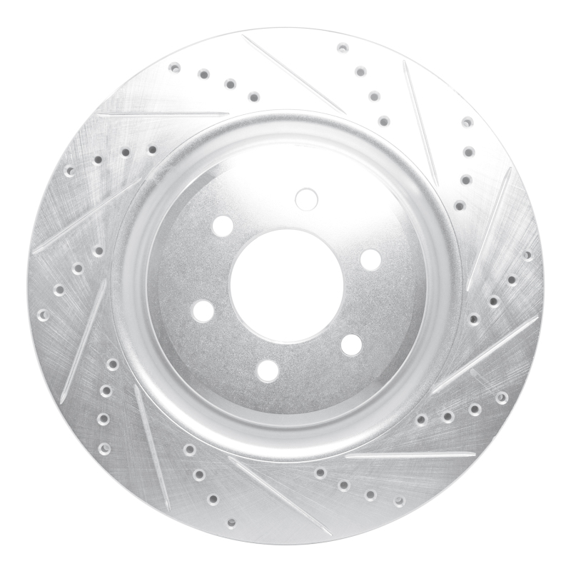 R1 03-17 Dodge Viper Front Right Drilled & Slotted Silver Brake Rotor - 631-40022R