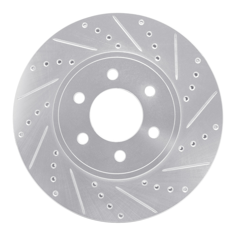 R1 03-03 Dodge Durango Front Right Drilled & Slotted Silver Brake Rotor - 631-40100R