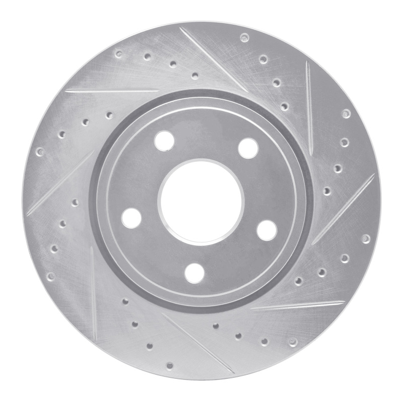 R1 11-22 Dodge Durango Front Right Drilled & Slotted Silver Brake Rotor - 631-42005R