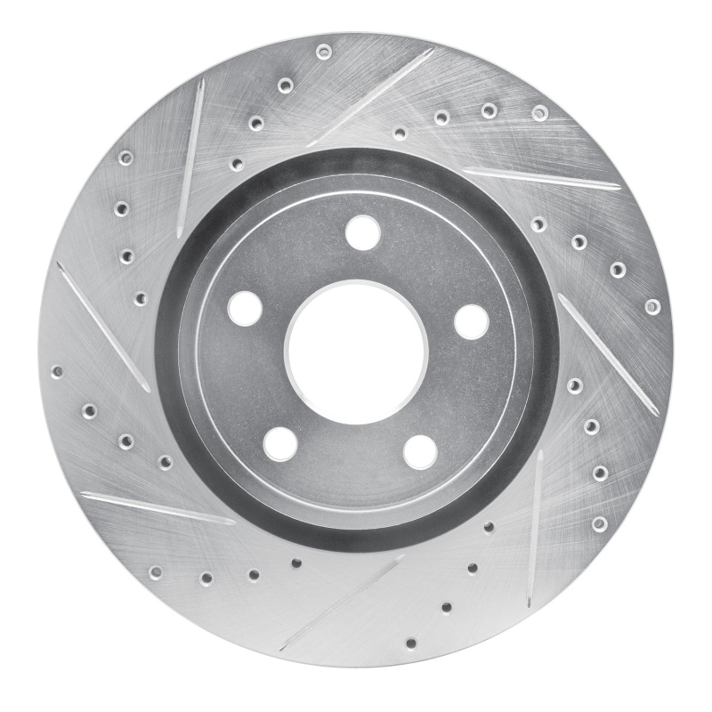 R1 11-25 Dodge Durango Front Left Drilled & Slotted Silver Brake Rotor - 631-42007L