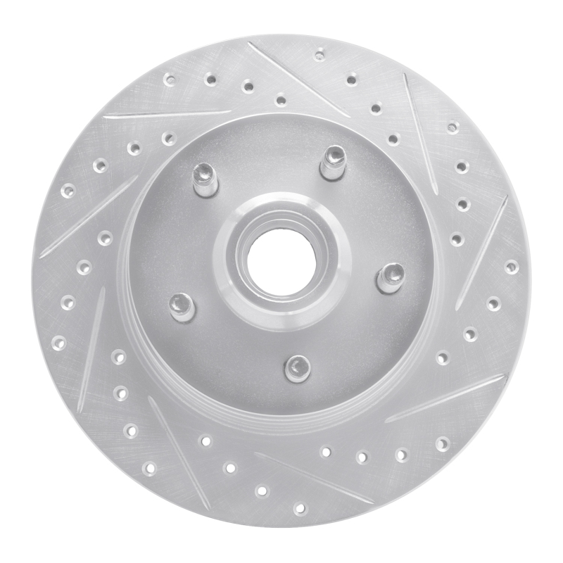 R1 86-92 Jeep COMANCHE Front Right Drilled & Slotted Silver Brake Rotor - 631-42018R