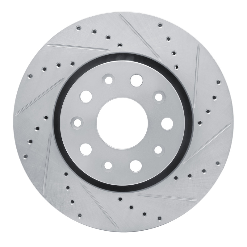 R1 18-25 Jeep Gladiator Front Right Drilled & Slotted Silver Brake Rotor - 631-42038R