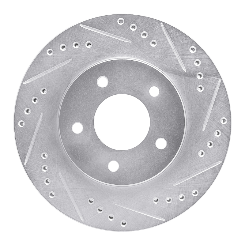 R1 94-01 Buick Regal Front Right Drilled & Slotted Silver Brake Rotor - 631-45007R