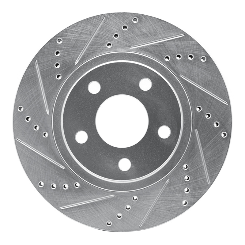 R1 97-05 Buick Park Avenue Front Left Drilled & Slotted Silver Brake Rotor - 631-45008L