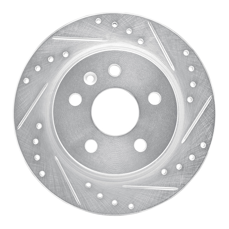 R1 11-22 Buick Encore Rear Right Drilled & Slotted Silver Brake Rotor - 631-45018R