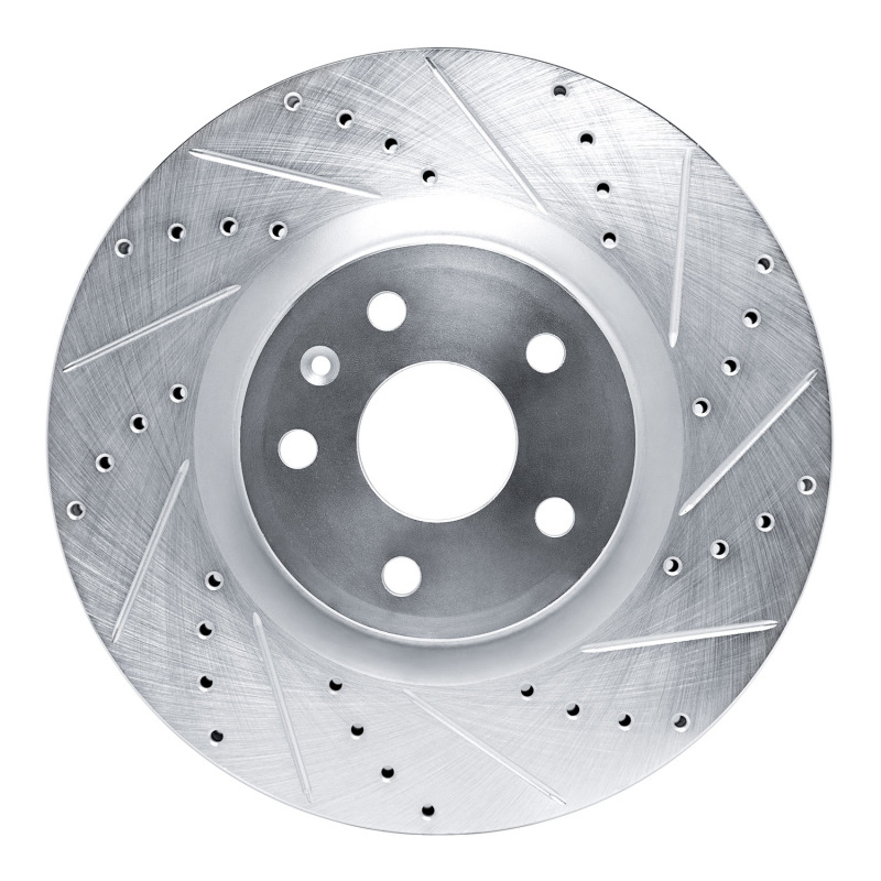 R1 13-19 Buick Regal Front Right Drilled & Slotted Silver Brake Rotor - 631-45019R