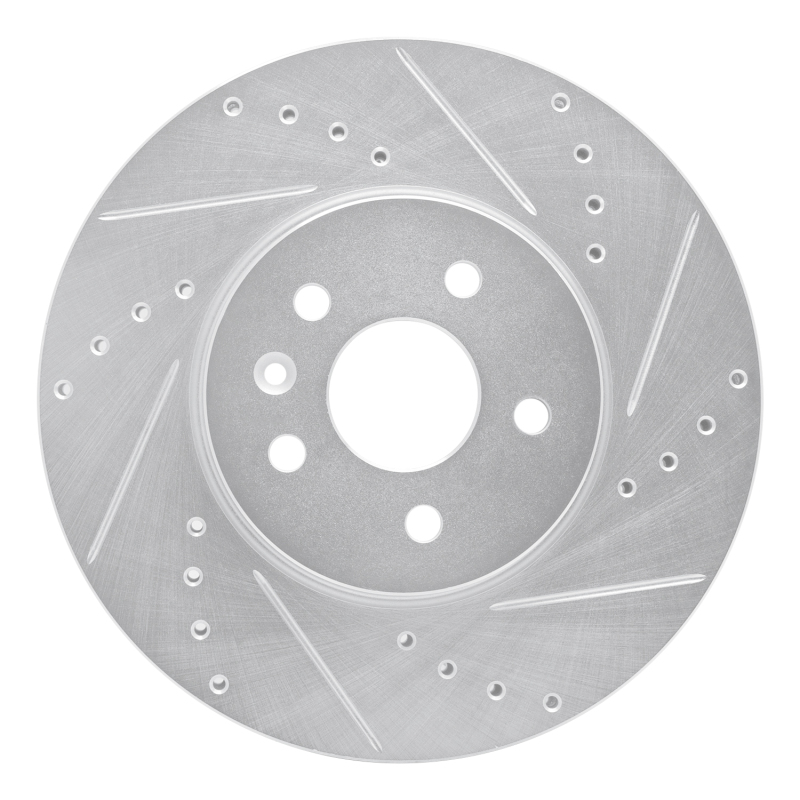 R1 13-22 Buick Encore Front Right Drilled & Slotted Silver Brake Rotor - 631-45020R
