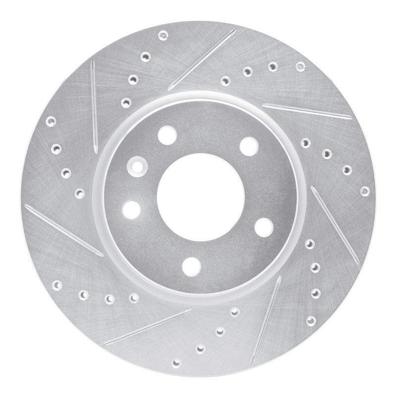 R1 11-25 Buick Encore GX Front Left Drilled & Slotted Silver Brake Rotor - 631-45045L