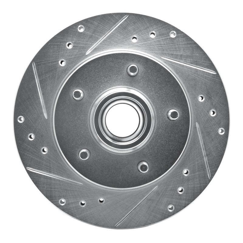 R1 79-81 Buick Century Front Left Drilled & Slotted Silver Brake Rotor - 631-47013L