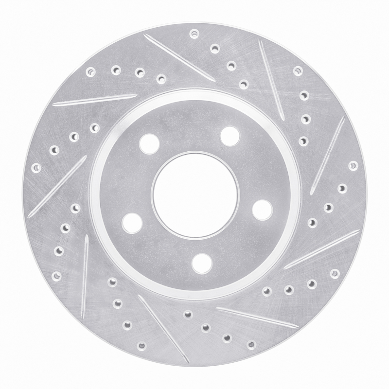 R1 05-05 Buick Park Avenue Front Right Drilled & Slotted Silver Brake Rotor - 631-47032R