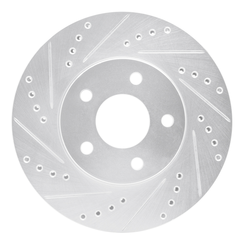 R1 07-10 Chevrolet COBALT Front Left Drilled & Slotted Silver Brake Rotor - 631-47036L