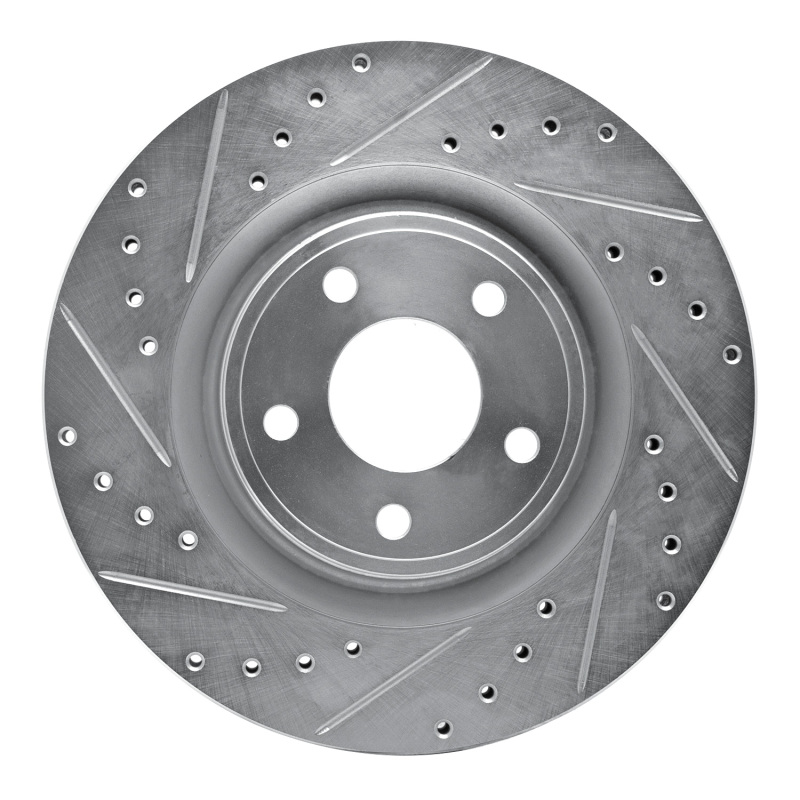 R1 07-10 Chevrolet COBALT Front Left Drilled & Slotted Silver Brake Rotor - 631-47037L