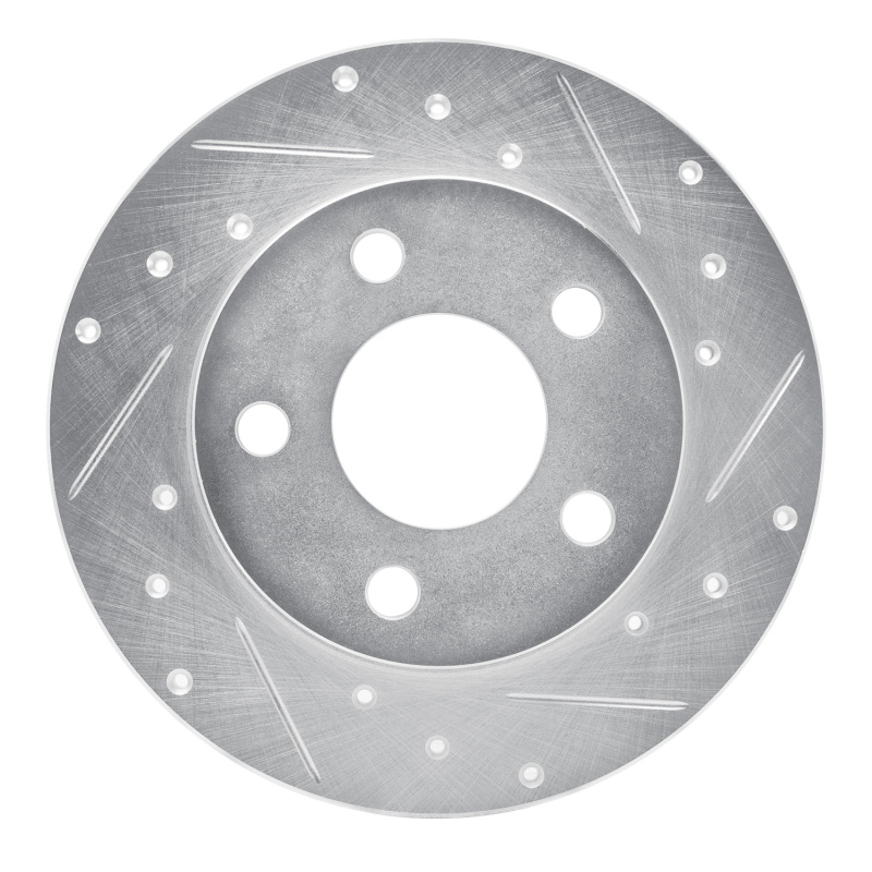 R1 04-16 Buick ALLURE Rear Right Drilled & Slotted Silver Brake Rotor - 631-47042R