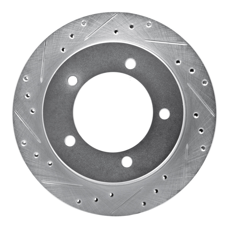 R1 91-98 Chevrolet Tracker Front Left Drilled & Slotted Silver Brake Rotor - 631-47059L