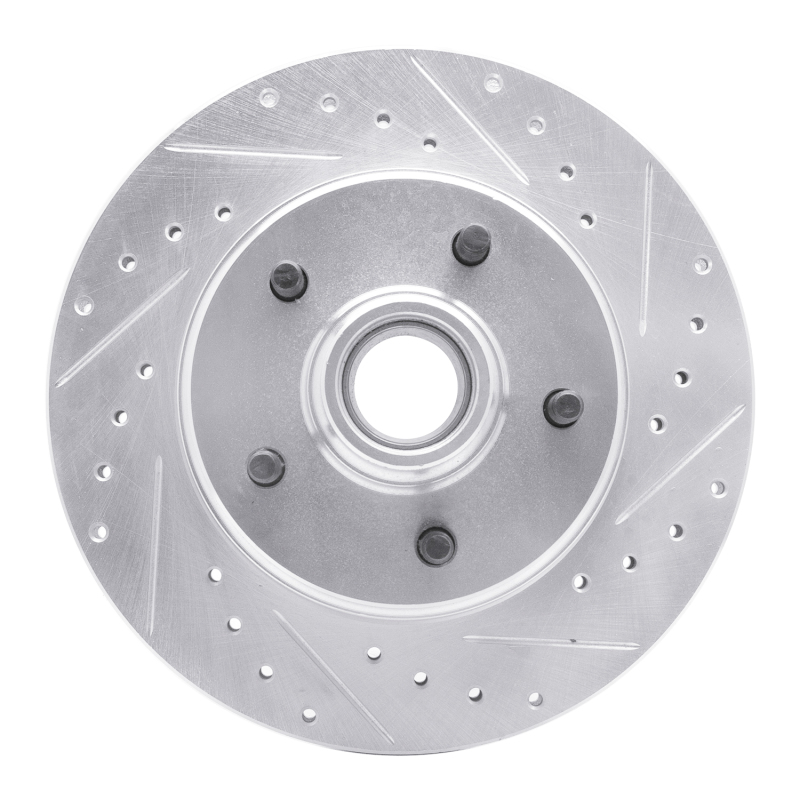 R1 77-95 Buick Electra Front Right Drilled & Slotted Silver Brake Rotor - 631-47061R