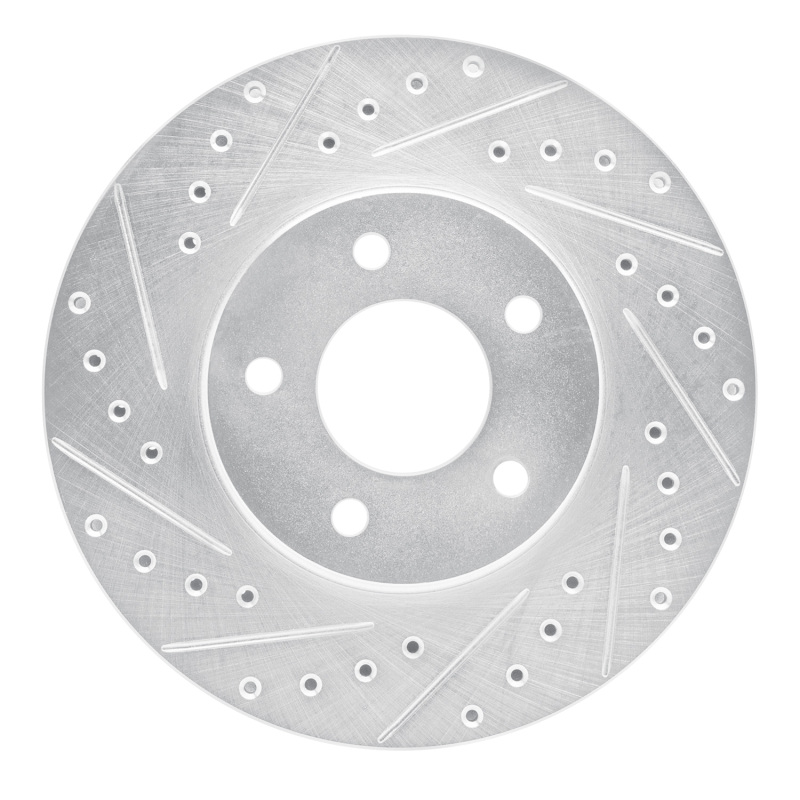 R1 01-07 Buick Rendezvous Front Left Drilled & Slotted Silver Brake Rotor - 631-47067L