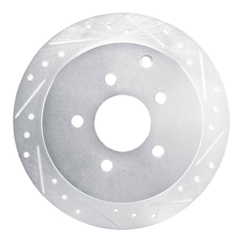R1 01-07 Buick Rendezvous Rear Right Drilled & Slotted Silver Brake Rotor - 631-47068R