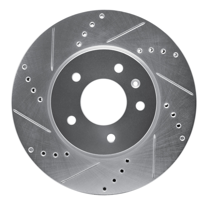 R1 07-15 Chevrolet CAPTIVA Front Left Drilled & Slotted Silver Brake Rotor - 631-47070L