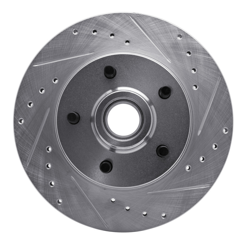 R1 1988-1991 Chevrolet C1500 Front Right Drilled & Slotted Silver Brake Rotor - 631-48009R