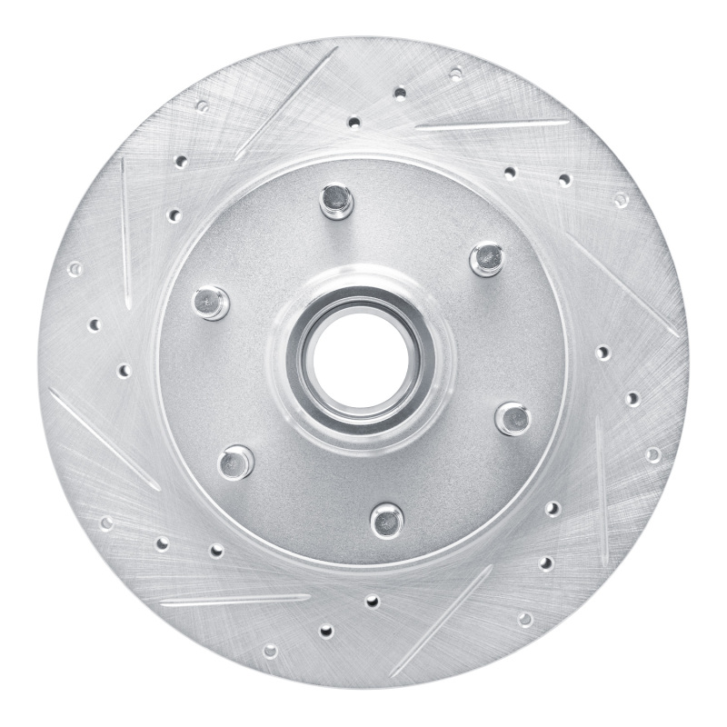 R1 88-96 Chevrolet C2500 Front Left Drilled & Slotted Silver Brake Rotor - 631-48011L