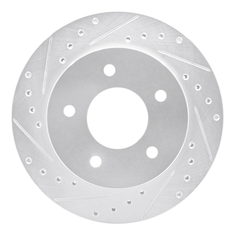 R1 90-02 Chevrolet ASTRO Front Left Drilled & Slotted Silver Brake Rotor - 631-48019L