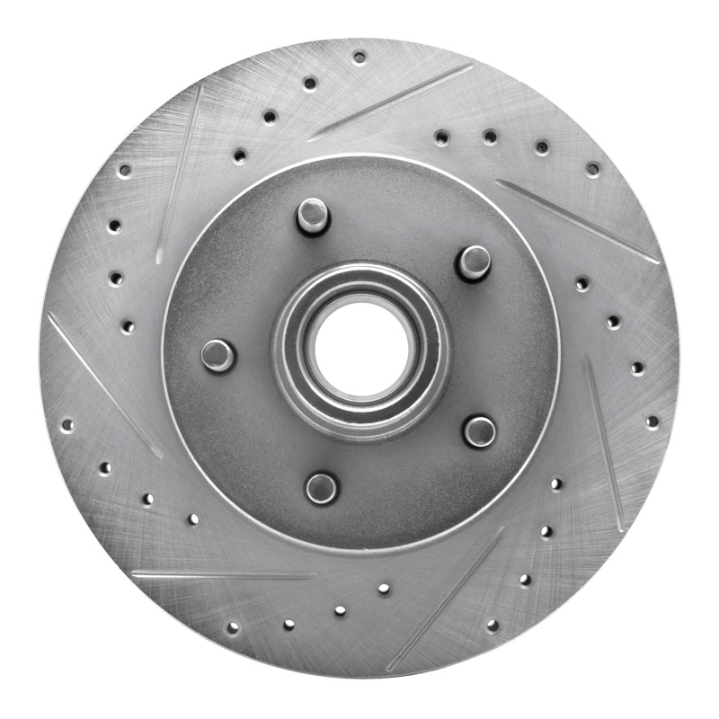 R1 93-95 Chevrolet G10 Front Left Drilled & Slotted Silver Brake Rotor - 631-48024L