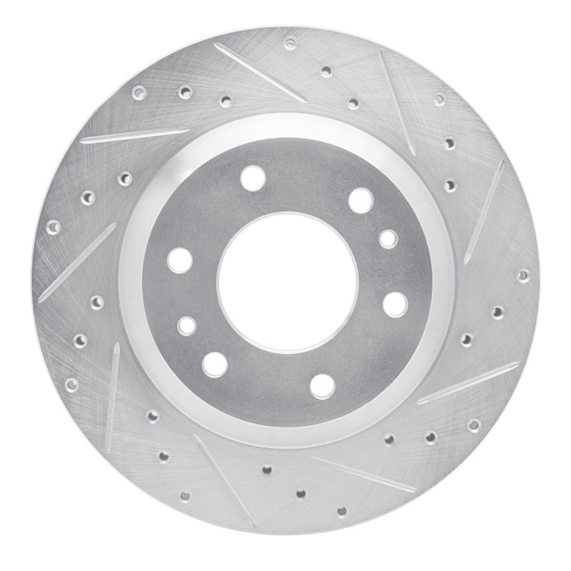 R1 02-05 Buick Rainier Front Right Drilled & Slotted Silver Brake Rotor - 631-48044R