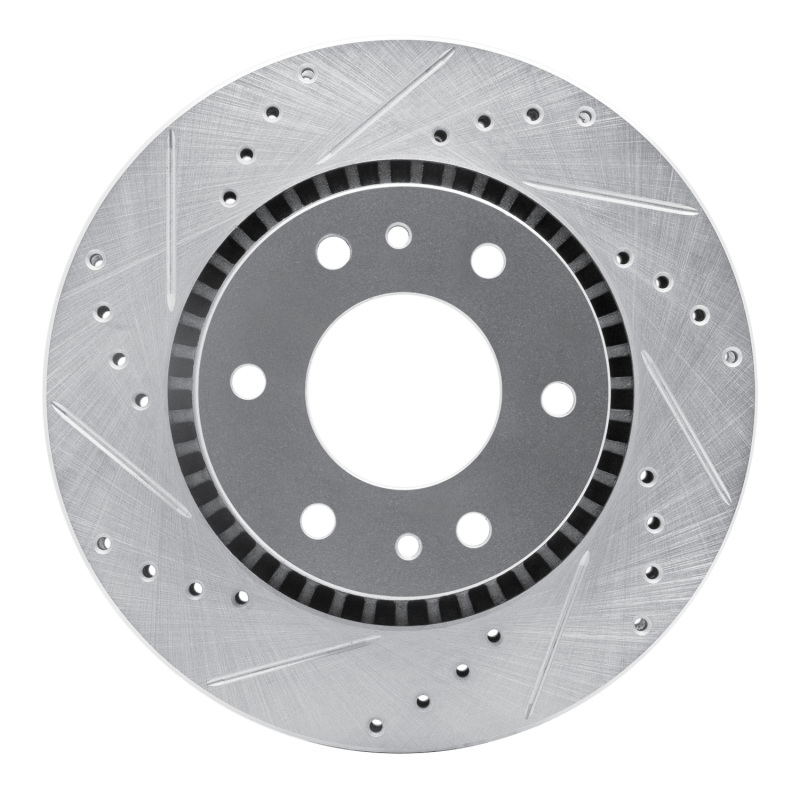 R1 06-09 Buick Rainier Front Left Drilled & Slotted Silver Brake Rotor - 631-48052L