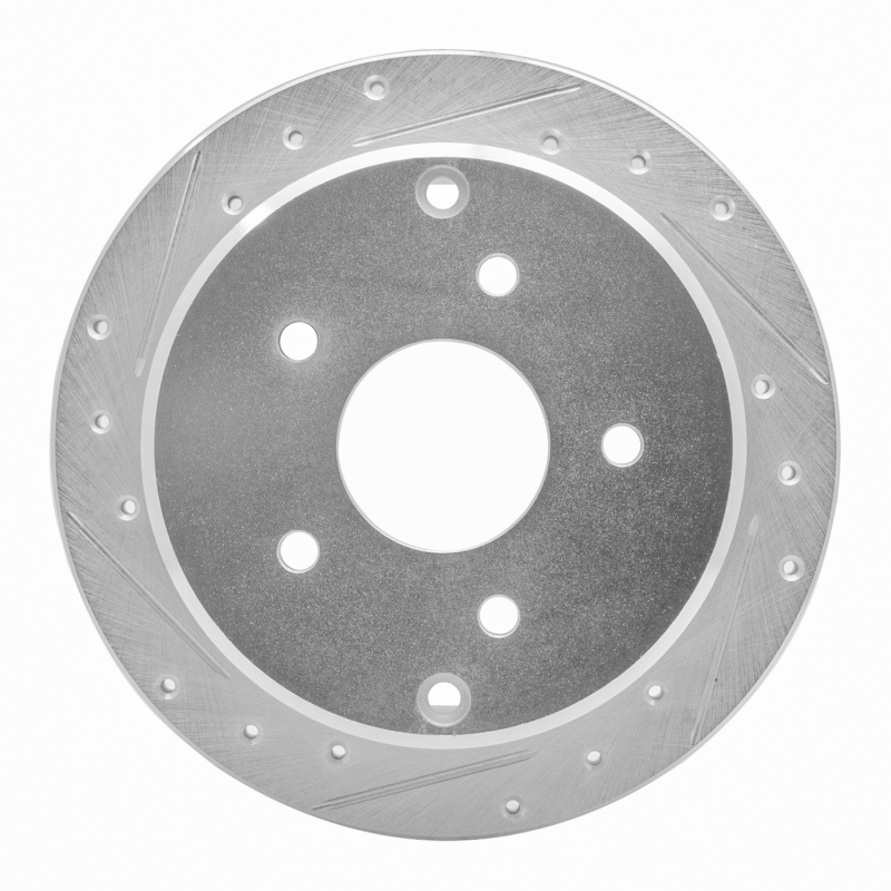 R1 04-04 Pontiac GTO Rear Left Drilled & Slotted Silver Brake Rotor - 631-52014L