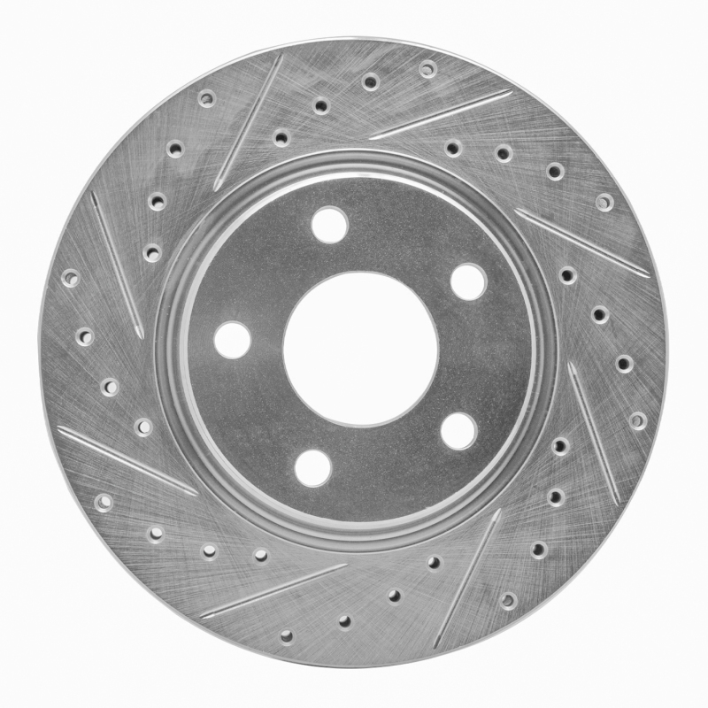R1 04-09 Buick Allure Front Left Drilled & Slotted Silver Brake Rotor - 631-52024L