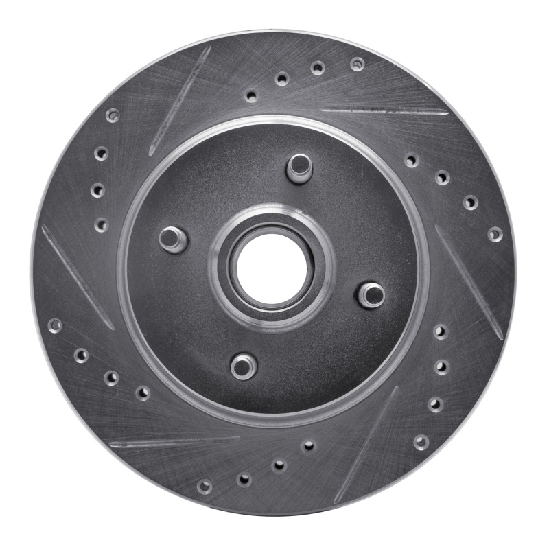 R1 93-93 Ford Mustang Front Left Drilled & Slotted Silver Brake Rotor - 631-54041L