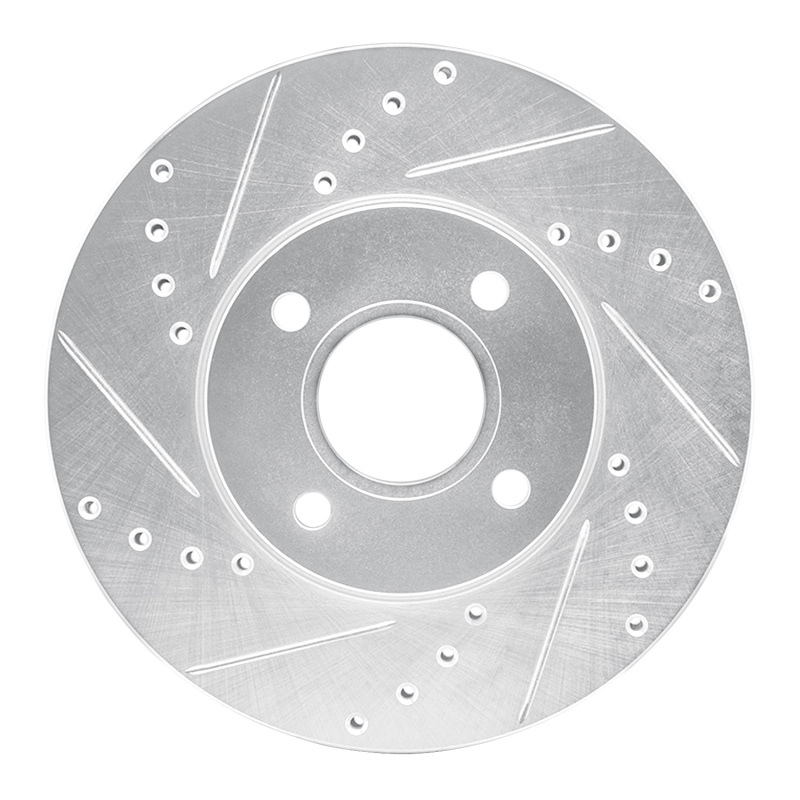 R1 05-12 Ford Focus Front Left Drilled & Slotted Silver Brake Rotor - 631-54053L