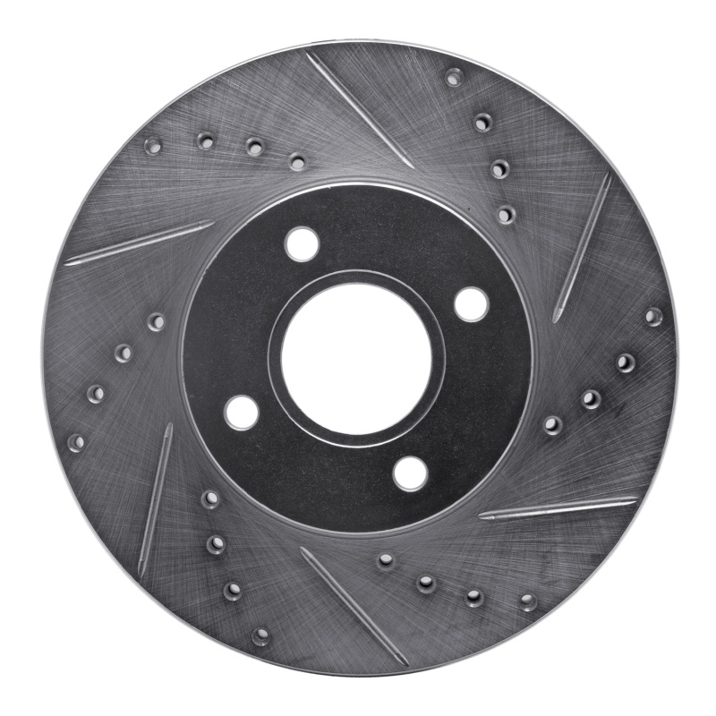 R1 05-12 Ford Focus Front Right Drilled & Slotted Silver Brake Rotor - 631-54053R