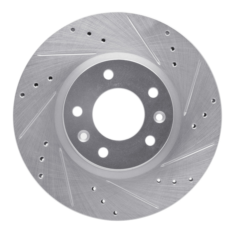 R1 06-13 Ford Fusion Front Right Drilled & Slotted Silver Brake Rotor - 631-54059R