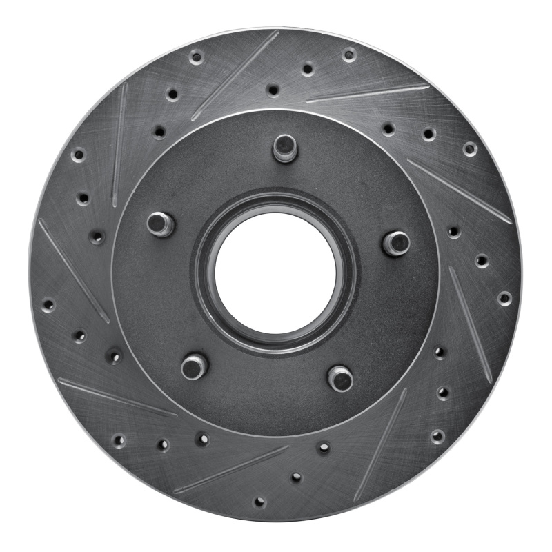 R1 86-88 Ford BRONCO Front Left Drilled & Slotted Silver Brake Rotor - 631-54113L