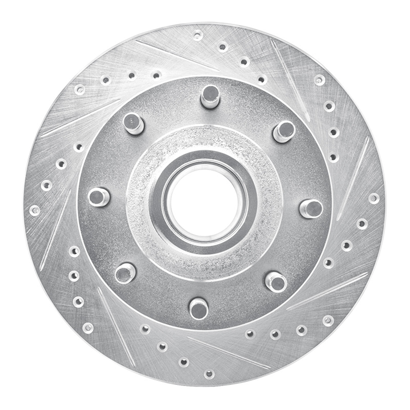 R1 92-94 Ford E-250 Econoline Front Right Drilled & Slotted Silver Brake Rotor - 631-54127R
